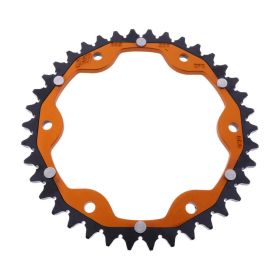 ZF Krone 38 Zähne Teilung 525 Orange Schwarz Dual ZFD-893-38-ORG für Ktm