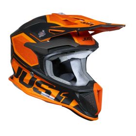 Casco Motocross JUST1 J18F HEXA arancio/titanio/nero