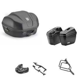 GIVI Top Case Kit WL901B E22 Schwarz 34/22L für APRILIA