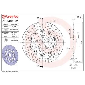 Disque de frein flottant BREMBO 78B40822 D.292 épaisseur 5 mm 5 trous pour HARLEY DAVIDSON