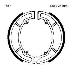 EBC 857 D.130mm Hinterbremsschuhe für Peugeot ELYSEO 125