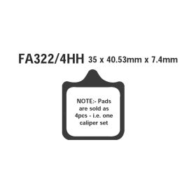 PLAQUETTES FREIN MOTO EBC EPFA322/4HH
