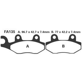 PLAQUETTES FREIN MOTO EBC FA135TT