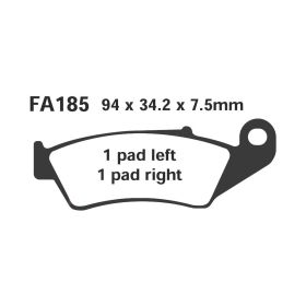 PLAQUETTES FREIN MOTO EBC FA185TT
