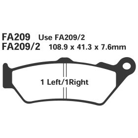 PLAQUETTES FREIN MOTO EBC FA209/2