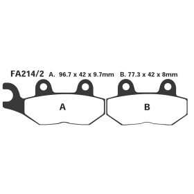 PLAQUETTES FREIN MOTO EBC FA214/2