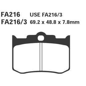EBC FA216/3HH MOTORCYCLE BRAKE PADS