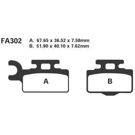EBC FA302R MOTORCYCLE BRAKE PADS
