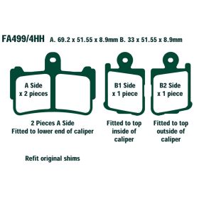 EBC FA499/4HH MOTORCYCLE BRAKE PADS