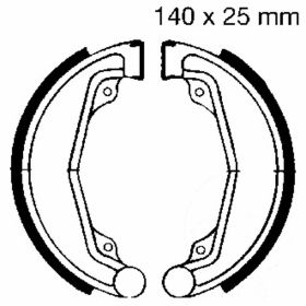 EBC brake shoes with springs H312 D.140mm for Honda