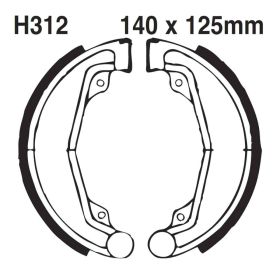 EBC gerippte Bremsbeläge H312G mit Federn D.140mm für Honda