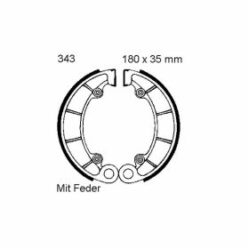 Plaquettes de frein EBC avec ressorts H343 D.180mm pour Honda