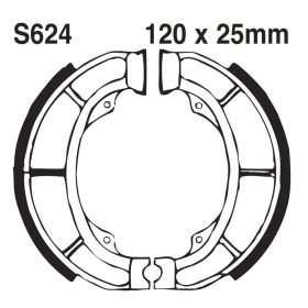 EBC Rillenbremsschuh S624G mit Federn D.120mm