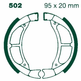 EBC Y502 Rear Brake Shoes with Springs D.95mm