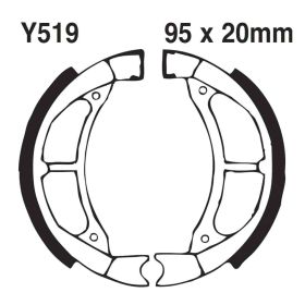 EBC brake shoes with Y519 springs D.95mm for Yamaha