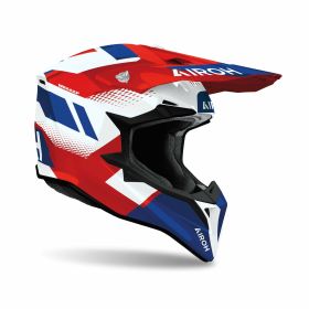 AIROH WRAAAP VISION Glossy Red/Blue Cross Helmet