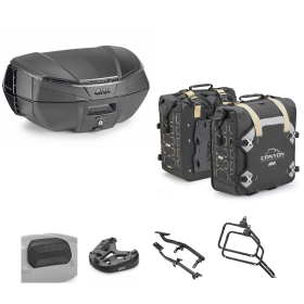 Kit GIVI bauletto V49 AIR borsa CANYON nero fumè 49/35L per TRIUMPH TIGER