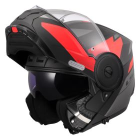 Casque Modulable LS2 FF902 SCOPE II Duria Noir Mat Rouge