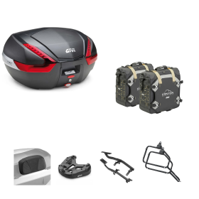 GIVI V47 Top Case Kit CANYON Carbon/Rot 47/30L für SUZUKI DL V STROM