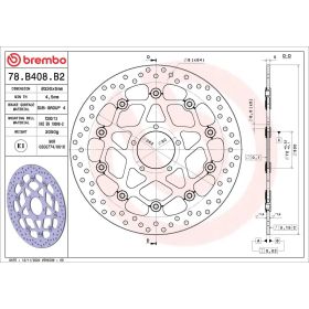 Disque de frein flottant BREMBO 78B408B2 Série Or D.330 épaisseur 5mm 5 trous pour DUCATI