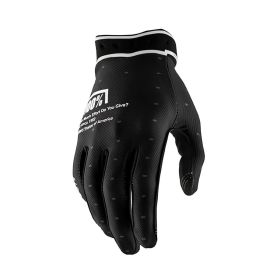 100% RIDEFIT Black Motocross Gloves
