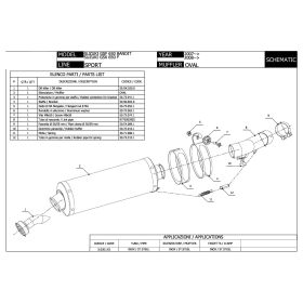 Échappement MIVV Oval Slip-on homologué en acier inoxydable pour SUZUKI gsx 650 f