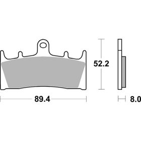Plaquettes de frein SBS paire composé fritté 686RST