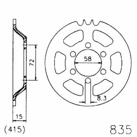 ESJOT Crown 41 Teeth 415 Pitch Black Steel for Zundapp