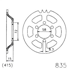 ESJOT 20-0835-47 MOTORCYCLE REAR SPROCKET