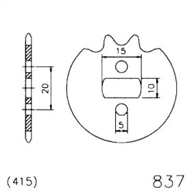 Roue dentée ESJOT pas 415 11 dents 20-0837-11 pour Zundapp