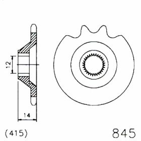 Roue dentée ESJOT pas 415 11 dents 20-0845-11 pour Zundapp
