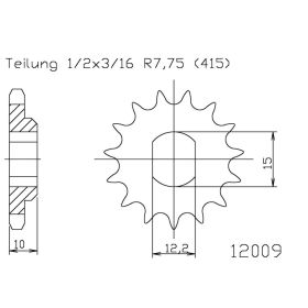ESJOT Kettenrad Teilung 415 10 Zähne 50-12009-10