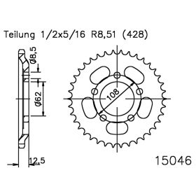 ESJOT 50-15046-49 MOTORCYCLE REAR SPROCKET
