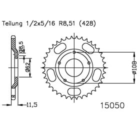 ESJOT Crown 53 Teeth Pitch 428 Steel for Sachs XTC