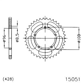ESJOT 50-15051-49 MOTORCYCLE REAR SPROCKET