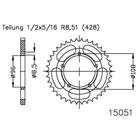 ESJOT 50-15051-52 MOTORCYCLE REAR SPROCKET