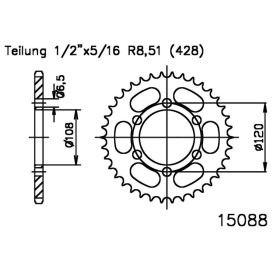 ESJOT Sprocket 49 Teeth Pitch 428 Black Steel for Derbi