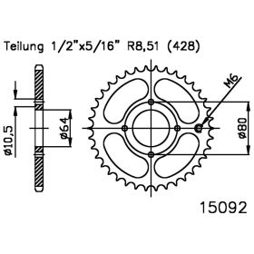 ESJOT 50-15092-40 REAR SPROCKET 428 Z40