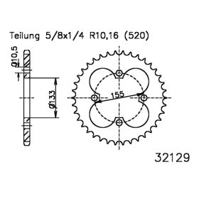 ESJOT 50-32129-38 MOTORCYCLE REAR SPROCKET