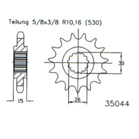 Pignone ESJOT passo 530 17 denti 50-35044-17 per MZ 1000
