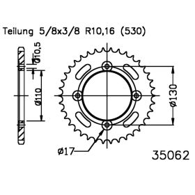 ESJOT 50-35062-38 MOTORCYCLE REAR SPROCKET