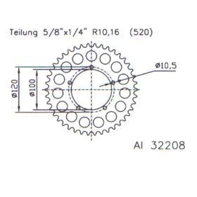 ESJOT Crown 40 Teeth Pitch 520 Silver Aluminum 51-32208-40
