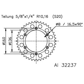 ESJOT Crown 42 Teeth Pitch 520 Silver Aluminum for Beta