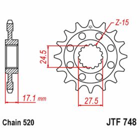 ESJOT Sprocket 520 Pitch 15 Teeth JTF748.15 for Ducati