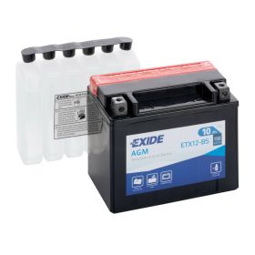 Exide Bike AGM Battery 12V 10 Ah 150A motorcycle with 6 acid bottles included