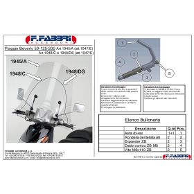 FABBRI high top scooter windscreen 685x695mm with painted finishes