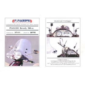 Parabrezza scooter FABBRI trasparente top alto 725x440mm