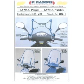 Parabrezza scooter FABBRI top alto 660x710mm con finiture verniciate