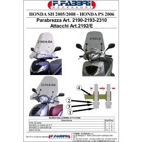 Parabrezza scooter FABBRI top alto 695x510mm con finiture verniciate