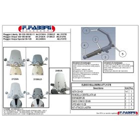 Parabrezza scooter FABBRI top alto 740x600mm con finiture verniciate